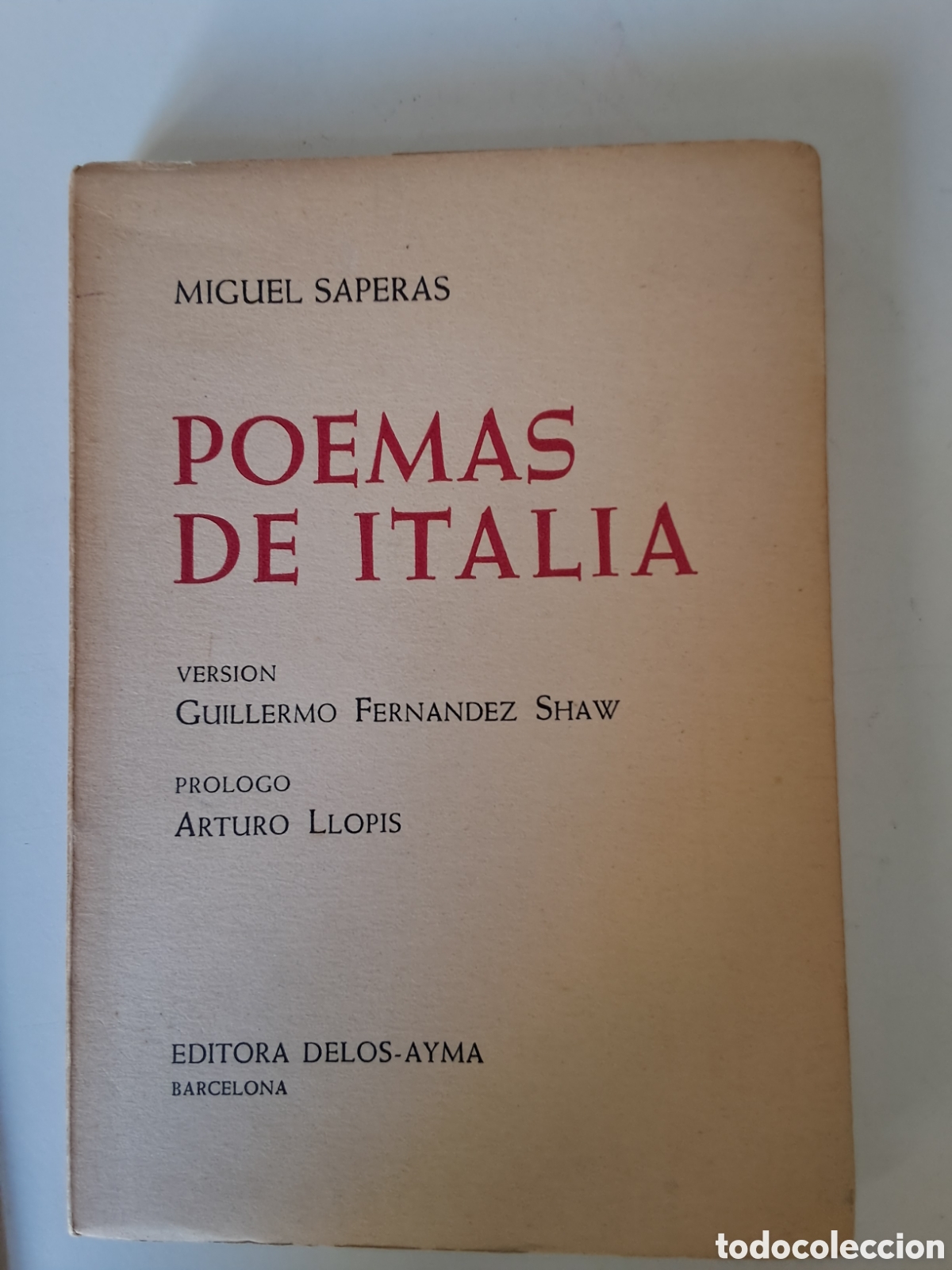 Libros de segunda mano: POEMAS DE ITALIA. Miguel Saperas. - Foto 1