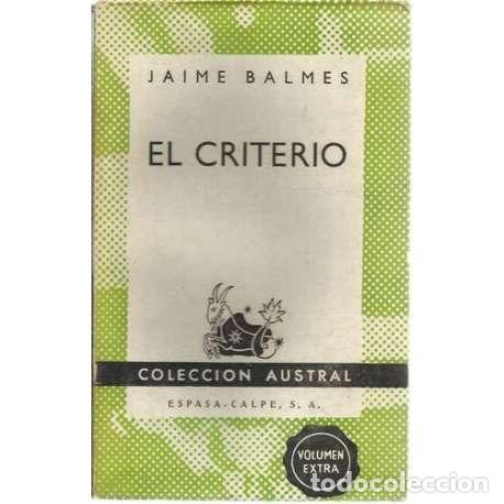 Libros de segunda mano: El criterio - Jaime Balmes - Foto 1