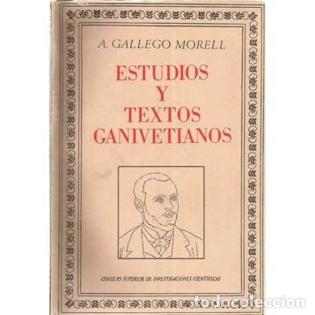 Libri di seconda mano: Estudios y textos Ganivetianos - A. Gallego Morell