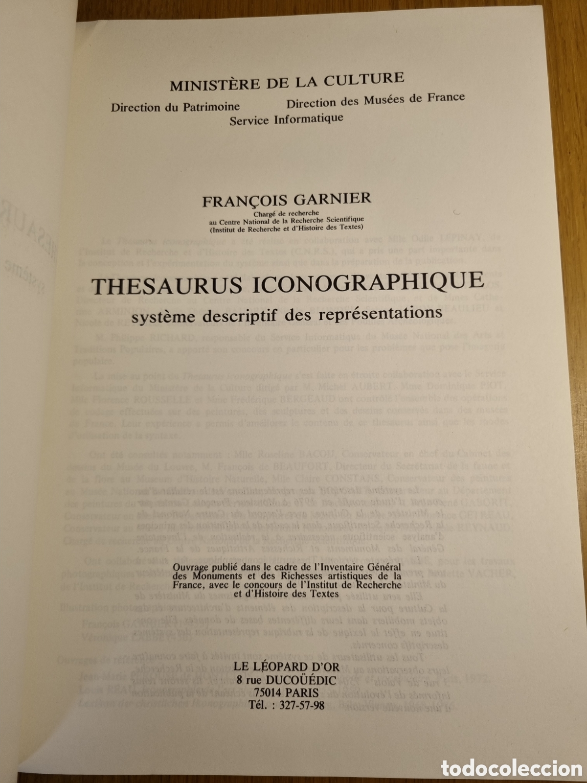 Libros de segunda mano: Thesaurus iconographique: Syst&egrave;me descriptif des repr&eacute;sentations - Tapa blanda Garnier, Fran&ccedil;ois - Foto 2