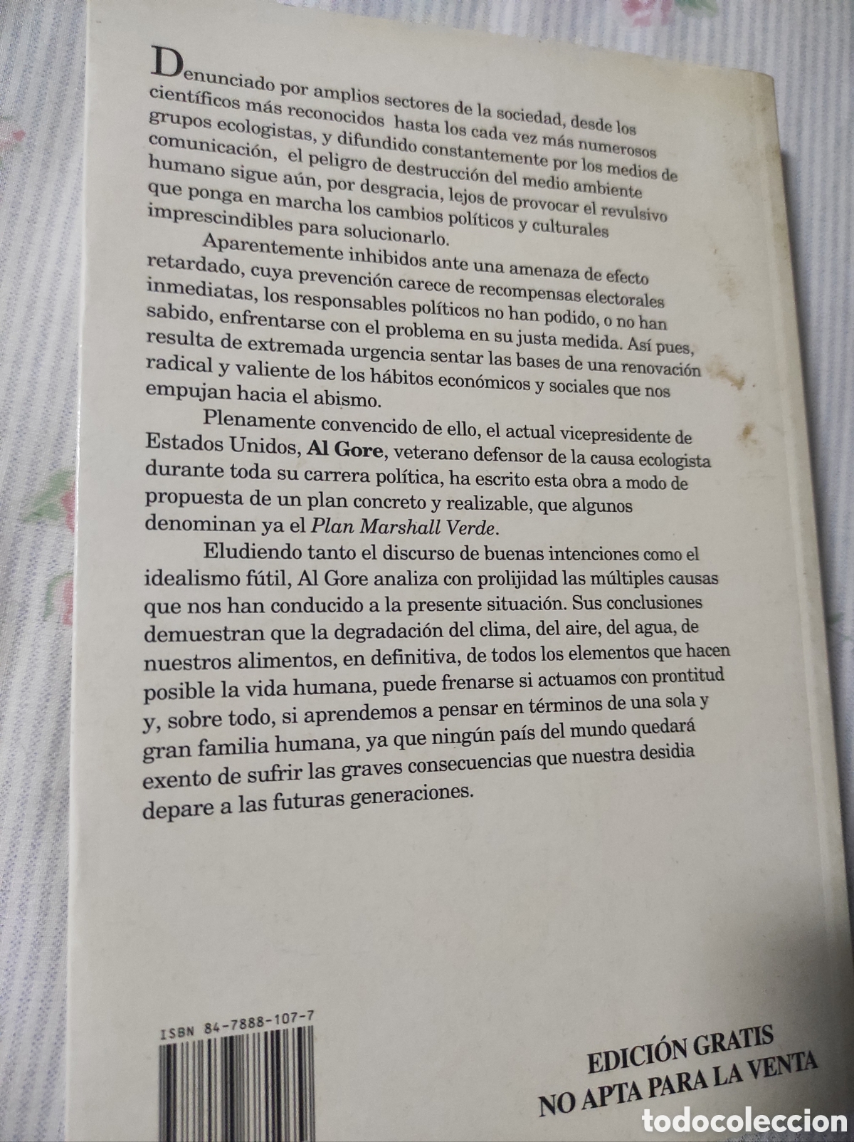 Libros de segunda mano: La Tierra en juego, Al Gore (PEDIDO M&Iacute;NIMO 5 &euro;) - Foto 2