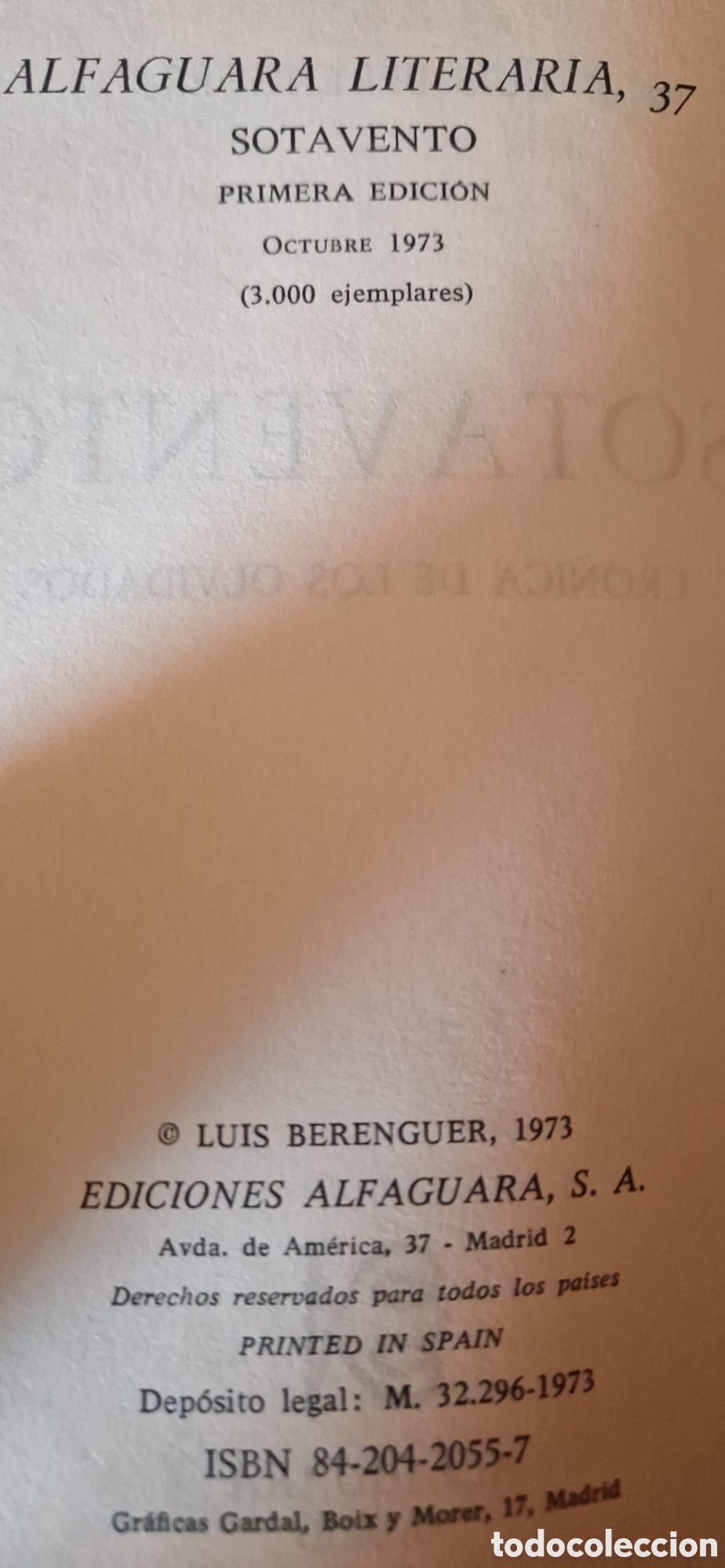 Libros de segunda mano: Sotavento, Luis Berenguer 1973 - Foto 3
