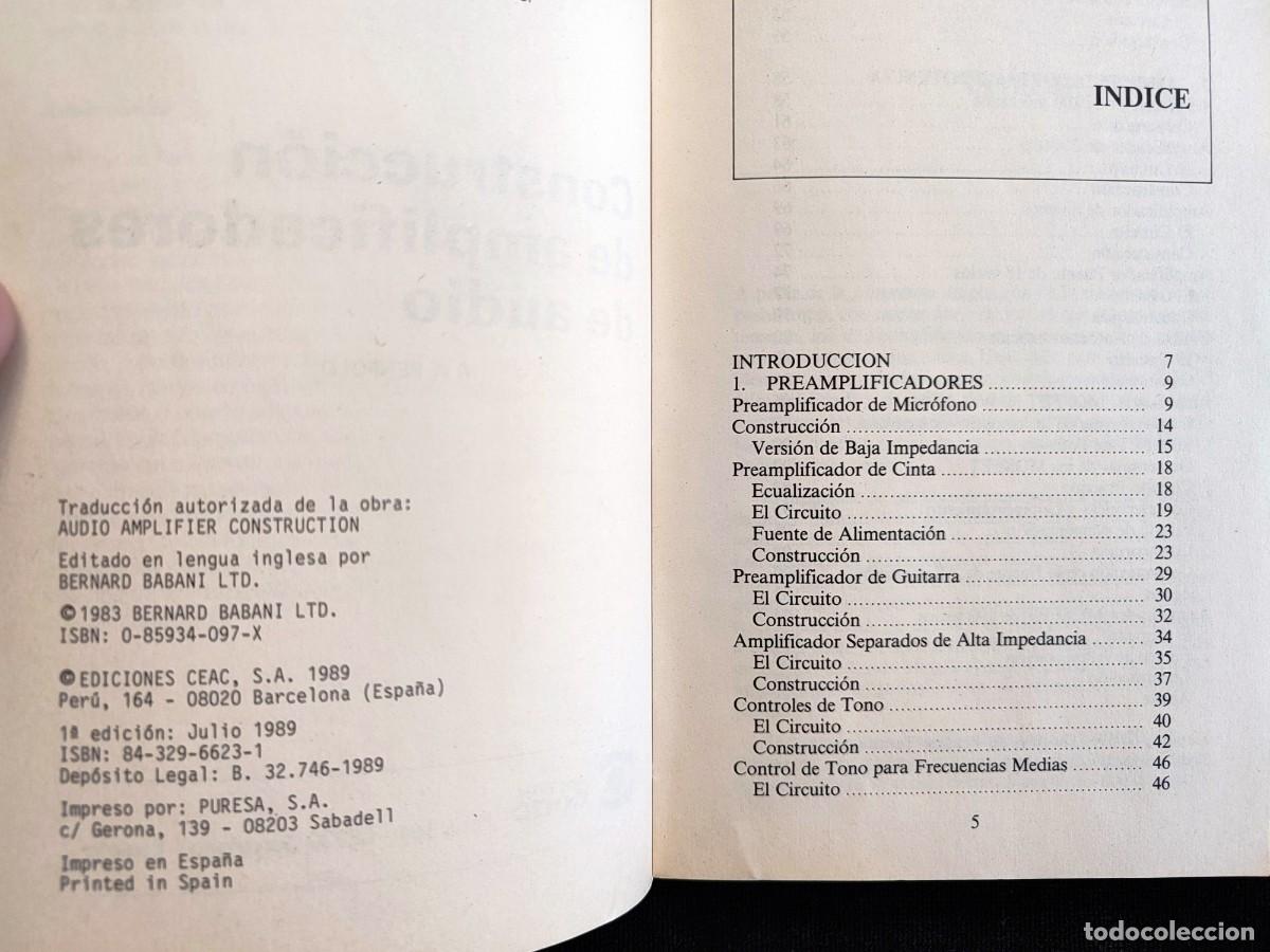 Libros de segunda mano: CONSTRUCCI&Oacute;N DE AMPLIFICADORES DE AUDIO, R.A. PENFOLD. CEAC, 1989 - Foto 5