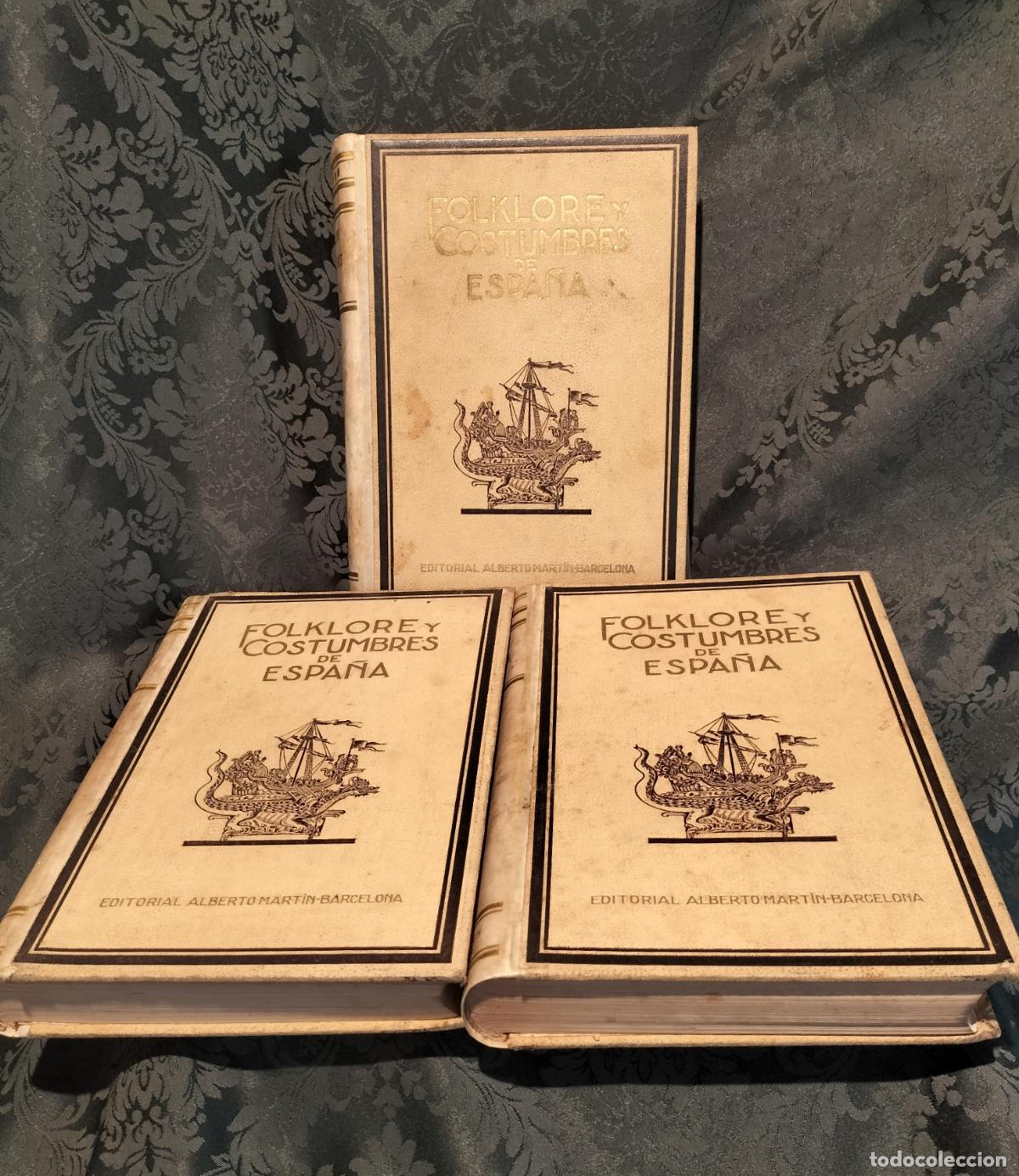 Libros de segunda mano: FOLKLORE Y COSTUMBRES DE ESPA&Ntilde;A ( 3 TOMOS ) 1946. - Foto 1