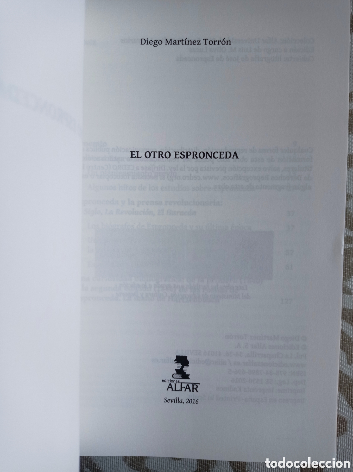 Libros de segunda mano: EL OTRO ESPRONCEDA. DIEGO MART&Iacute;NEZ TORR&Oacute;N - Foto 2