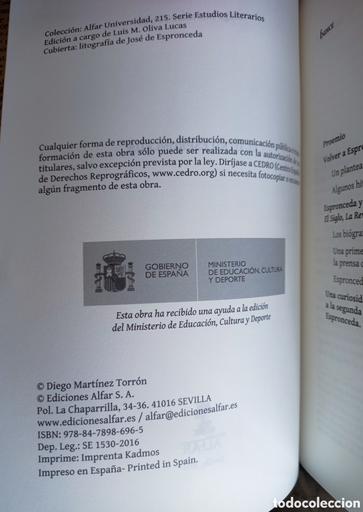 Libros de segunda mano: EL OTRO ESPRONCEDA. DIEGO MART&Iacute;NEZ TORR&Oacute;N - Foto 4