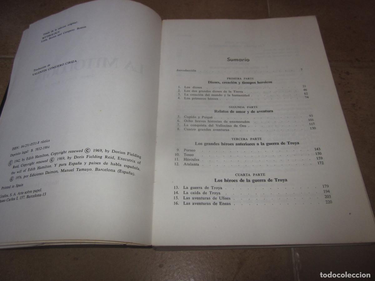 Libros de segunda mano: E. HAMILTON - LA MITOLOGIA - DAIMON 1984 - Foto 3