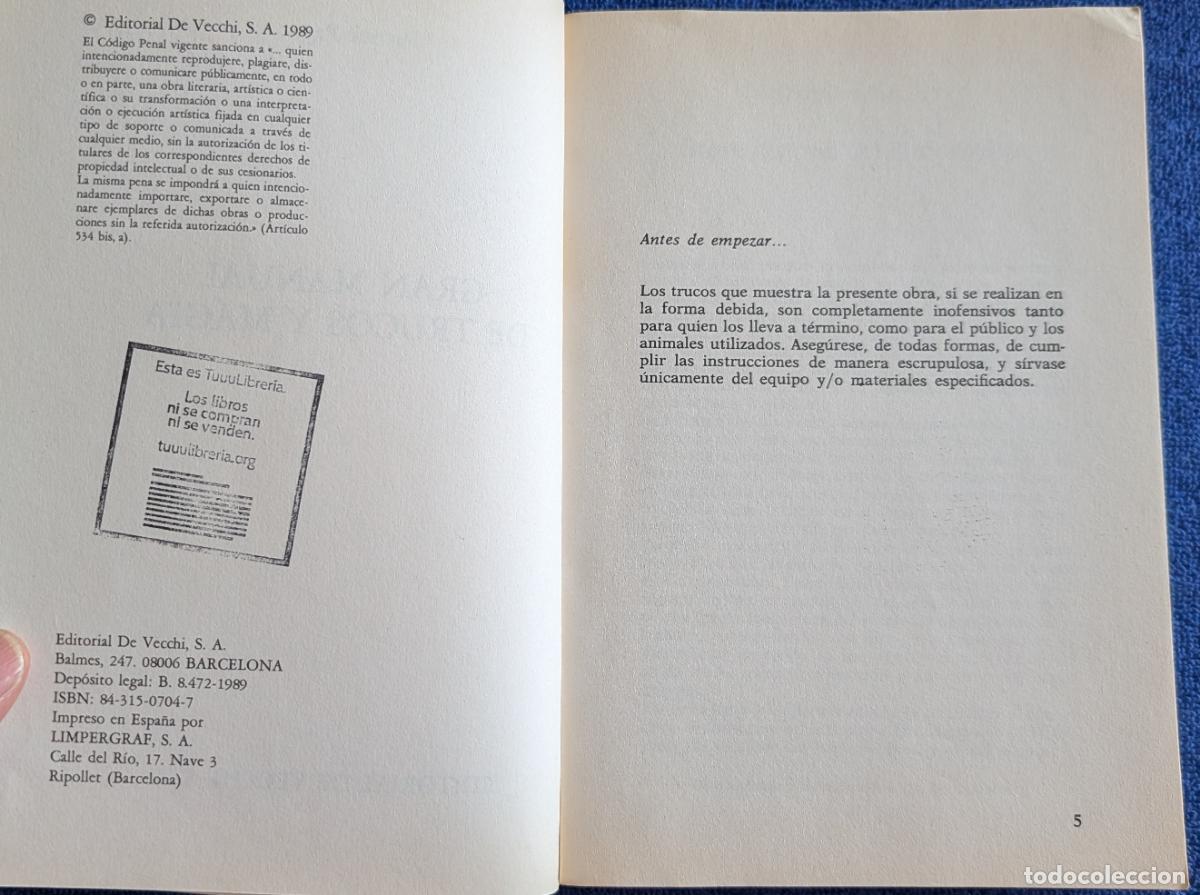 Libros de segunda mano: Gran Manual de Trucos y Magia - Patrick Page - Editorial de Vecchi (1990) - Foto 2