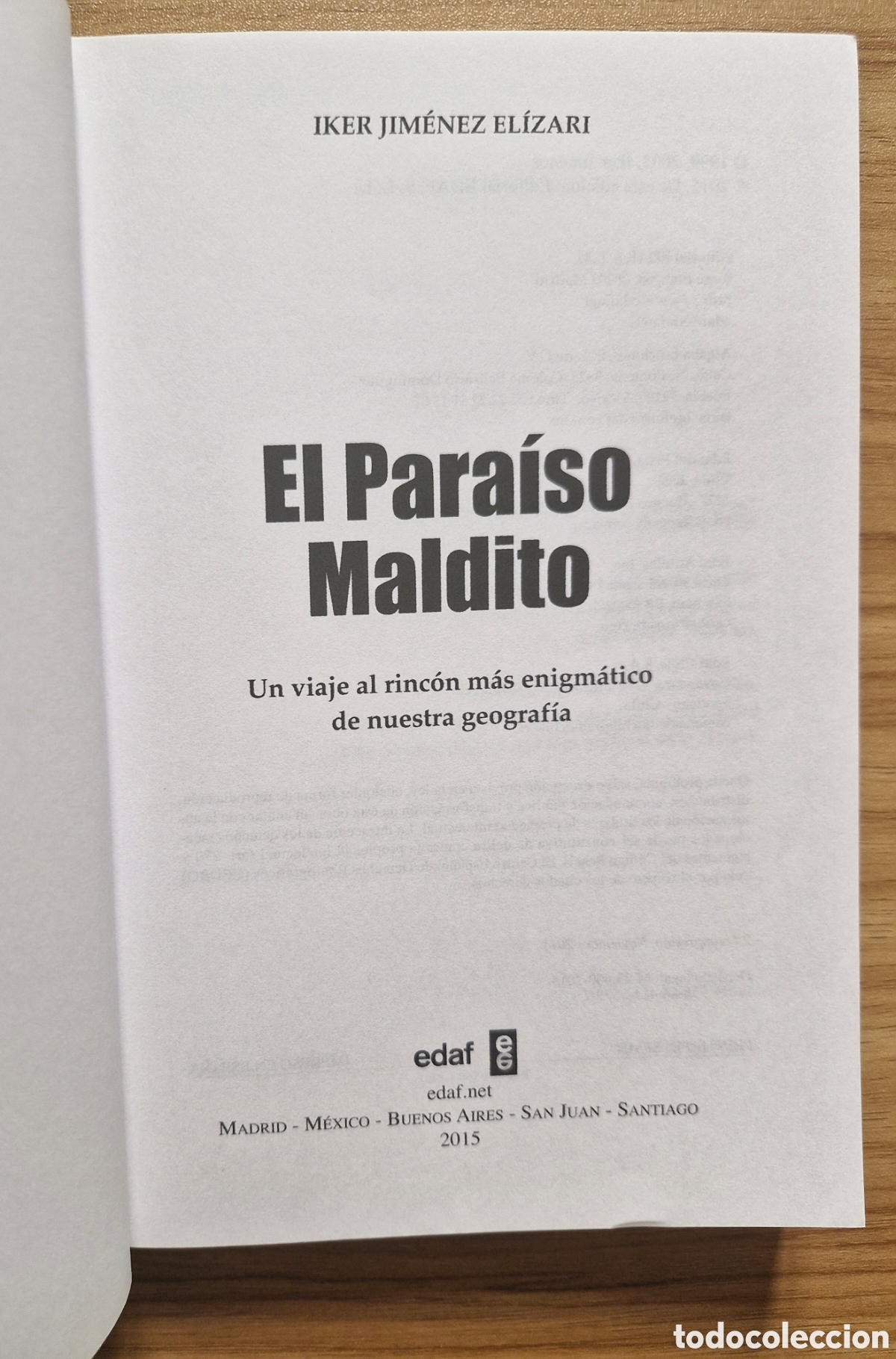 Libros de segunda mano: EL PARA&Iacute;SO MALDITO - Iker Jim&eacute;nez - Foto 3