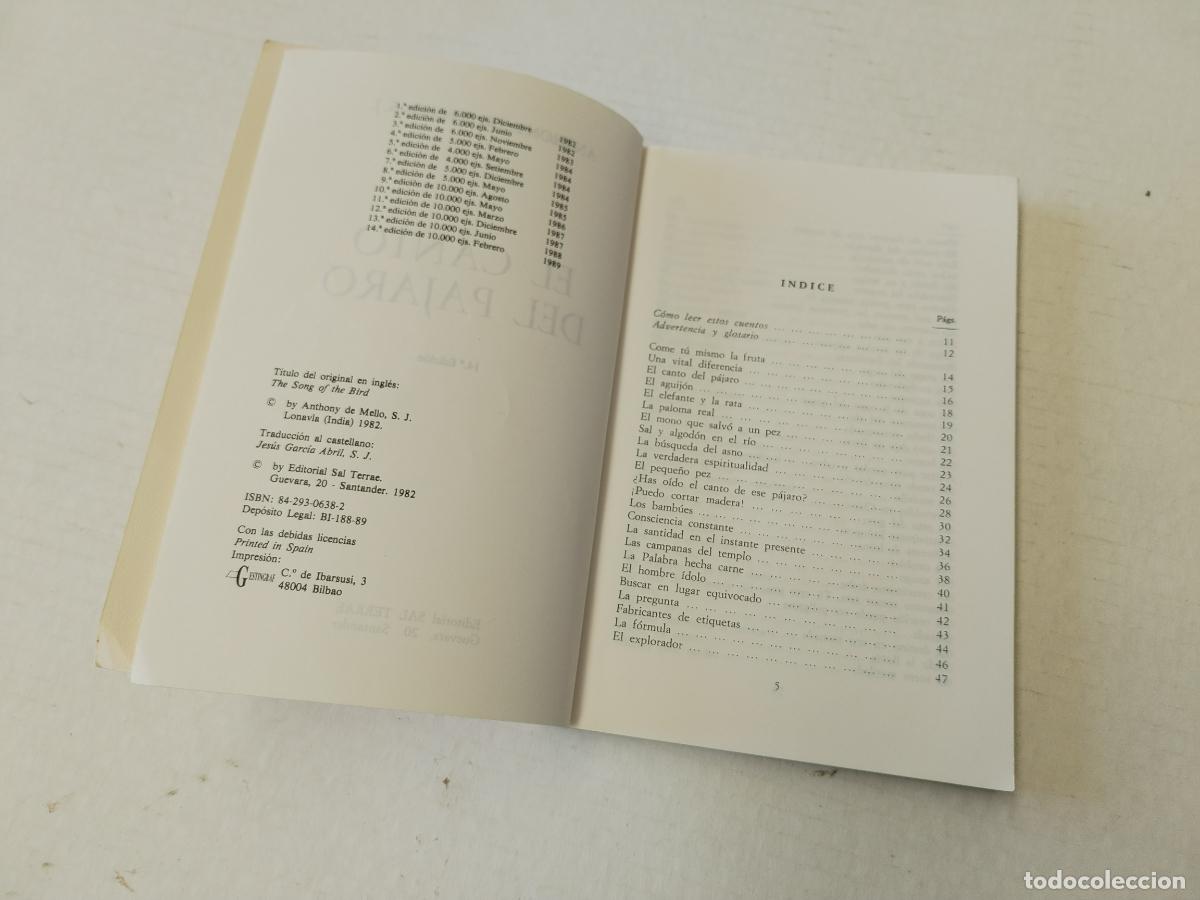 Libros de segunda mano: el canto del pajaro, anthony de mello - c165 - Foto 5