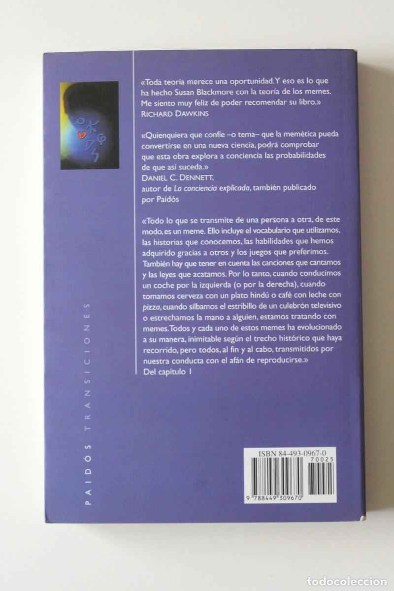 Libros de segunda mano: Susan Blackmore - La m&aacute;quina de los memes - Paid&oacute;s - Foto 3