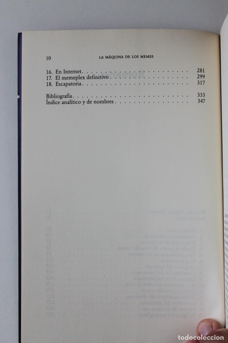 Libros de segunda mano: Susan Blackmore - La m&aacute;quina de los memes - Paid&oacute;s - Foto 5