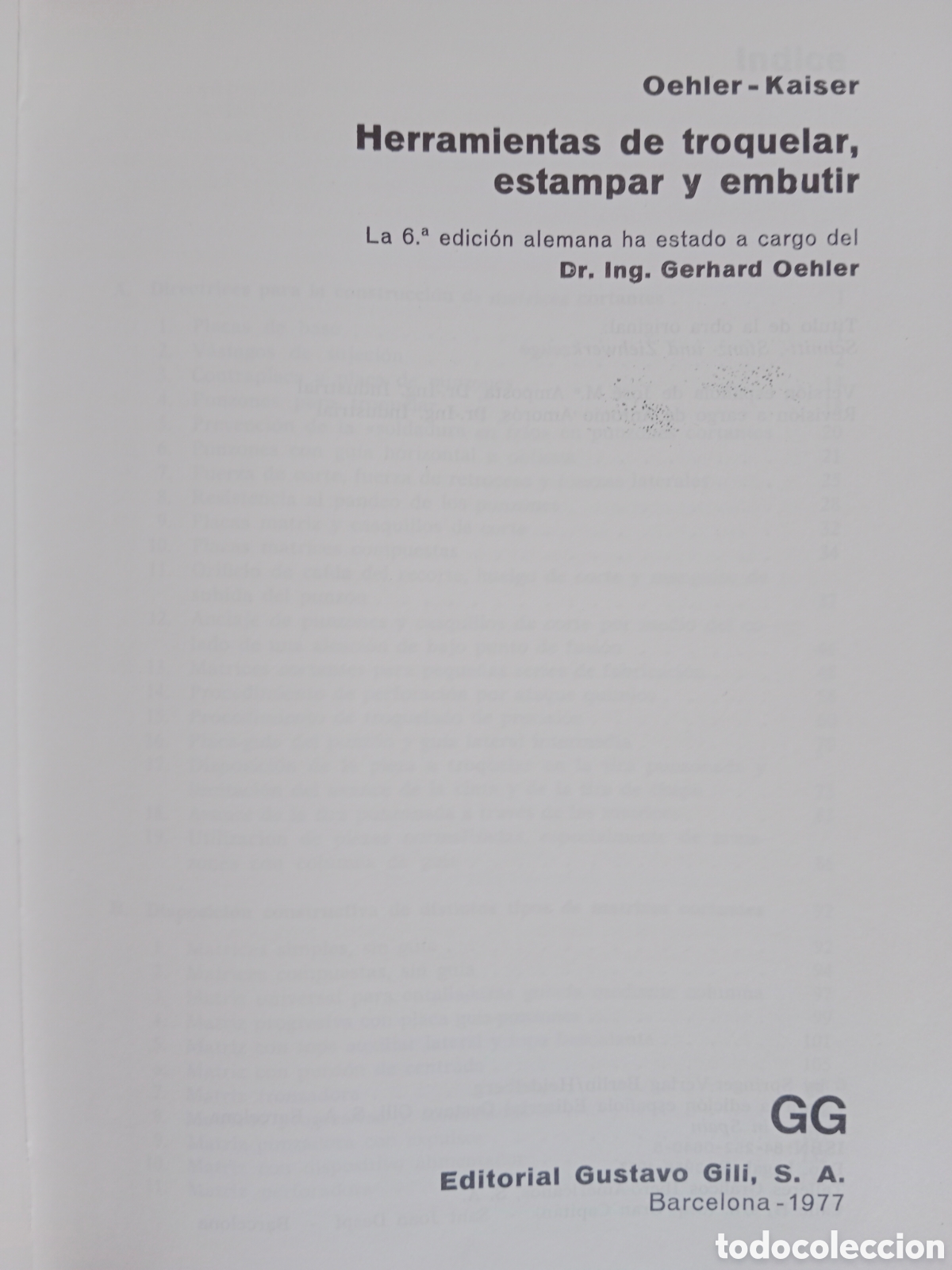 Libros de segunda mano: HERRAMIENTAS DE TROQUELAR, ESTAMPAR Y EMBUTIR , OEHLER-KAISER , PRIMERA EDICI&Oacute;N, DIF&Iacute;CIL - Foto 3