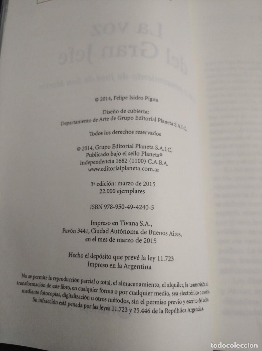 Libros de segunda mano: La voz del gran jefe - Felipe pigna. - Foto 3