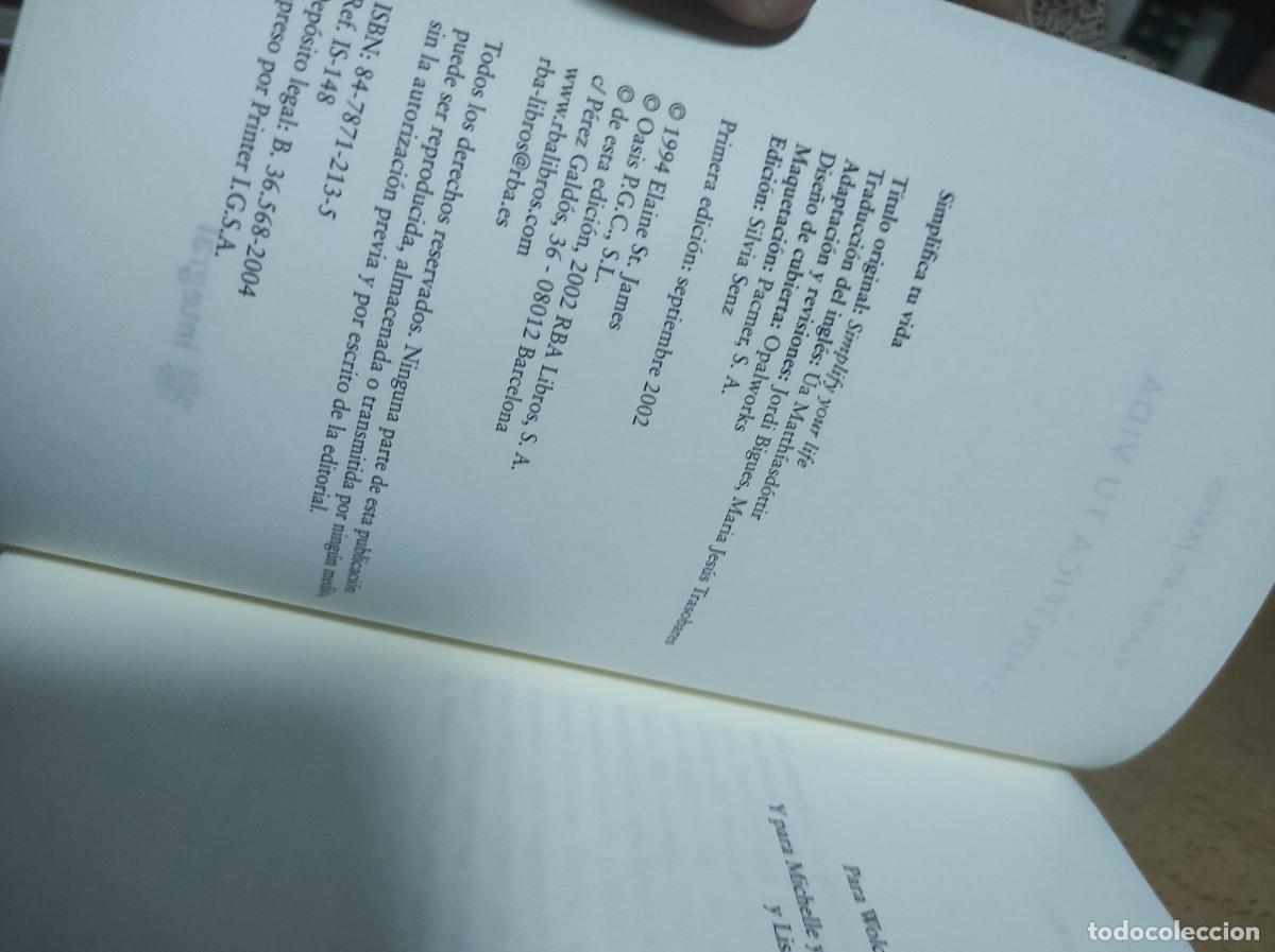 Libros de segunda mano: Simplifica tu vida - Elaine James - Foto 3