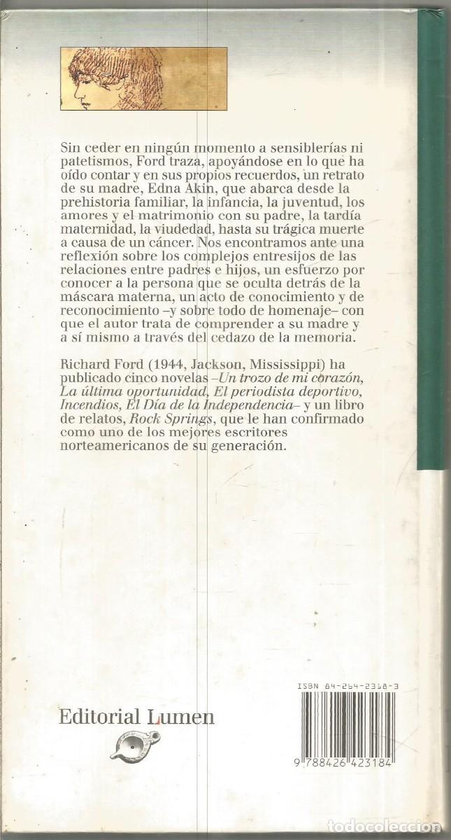Libros de segunda mano: RICHARD FORD. MI MADRE, IN MEMORIAM. LUMEN - Foto 2