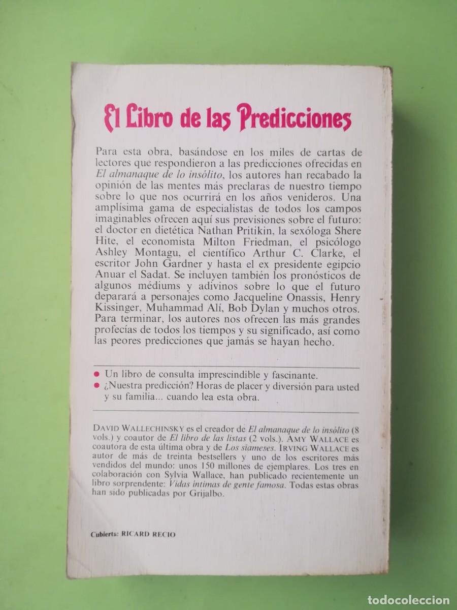 Libros de segunda mano: El libro de las predicciones David Wallechinsky grijalbo 1982 - Foto 2