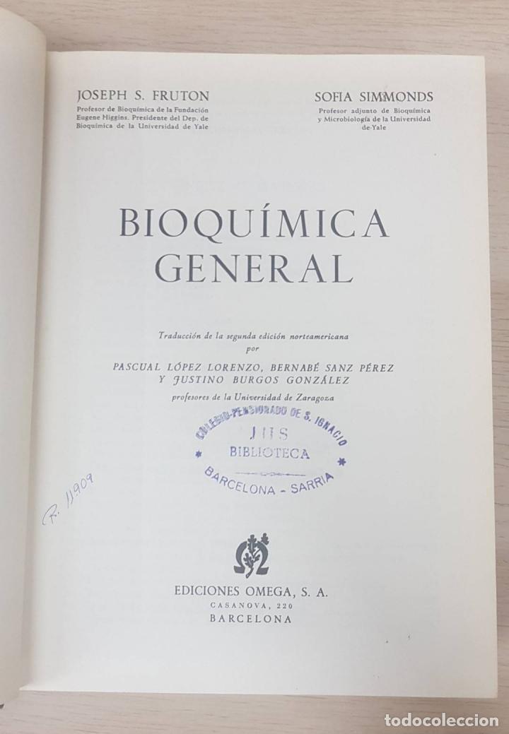 Libros de segunda mano: BIOQU&Iacute;MICA GENERAL - FRUTON Y SIMMONDS - EDICIONES OMEGA - 1961, 2&ordf; ed. - Foto 2