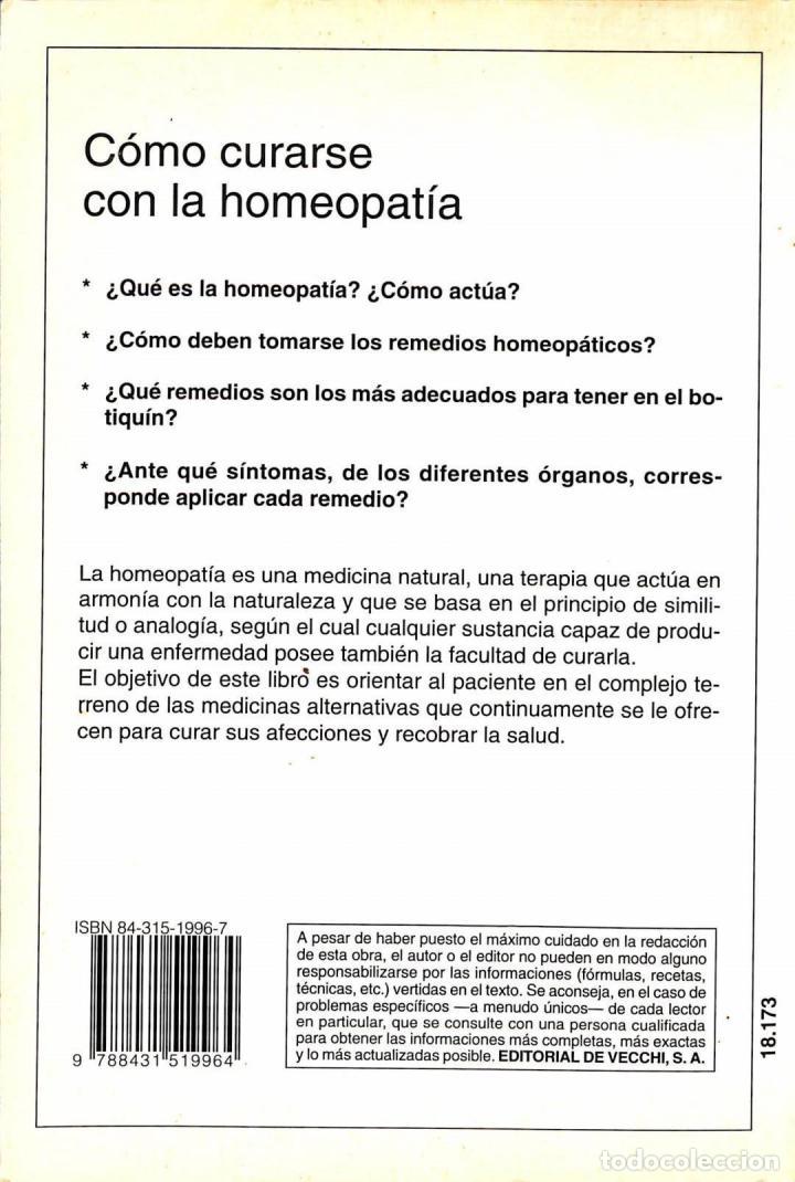Libros de segunda mano: COMO CURARSE CON HOMEOPATIA - GIORGIO DI MOLA - DE VECCHI - 1996 - Foto 2