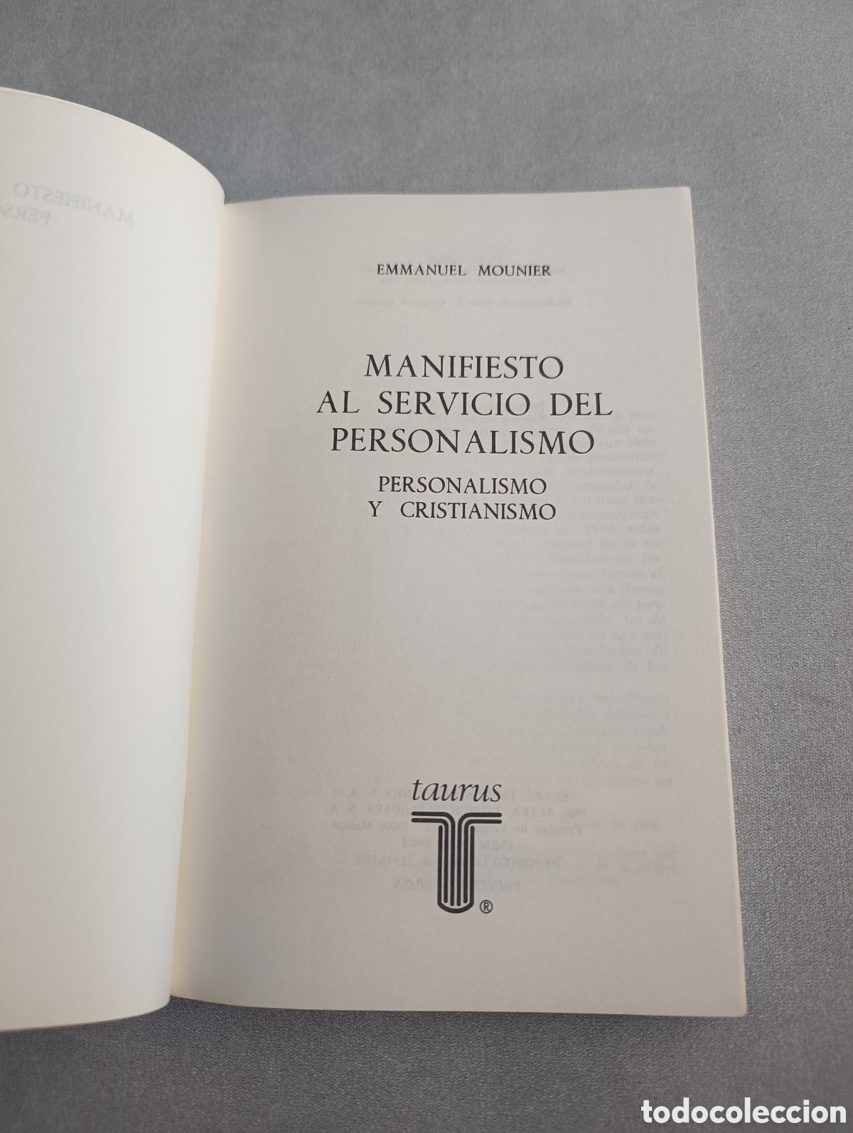 Libros de segunda mano: MANIFIESTO AL SERVICIO DEL PERSONALISMO. EMMANUEL MOUNIER. - Foto 3