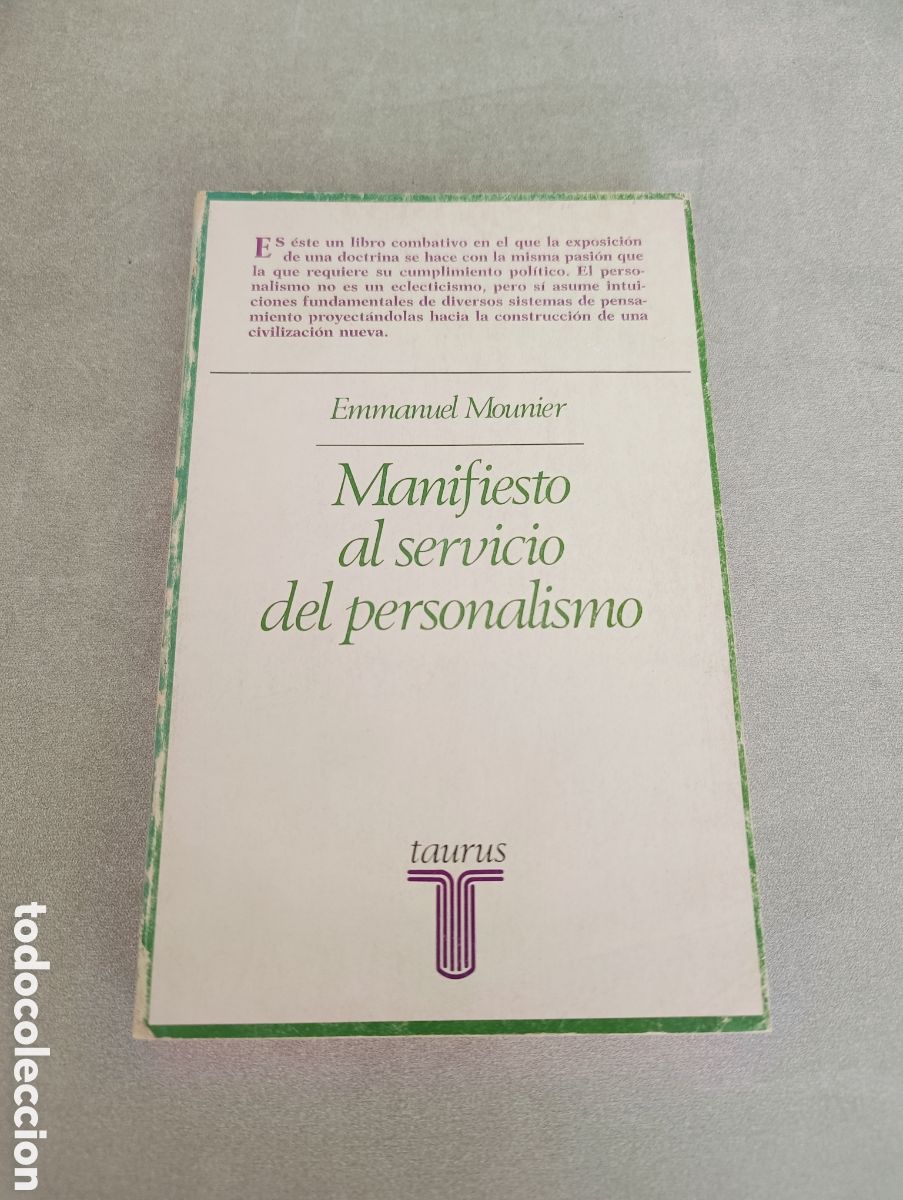 Libros de segunda mano: MANIFIESTO AL SERVICIO DEL PERSONALISMO. EMMANUEL MOUNIER. - Foto 1
