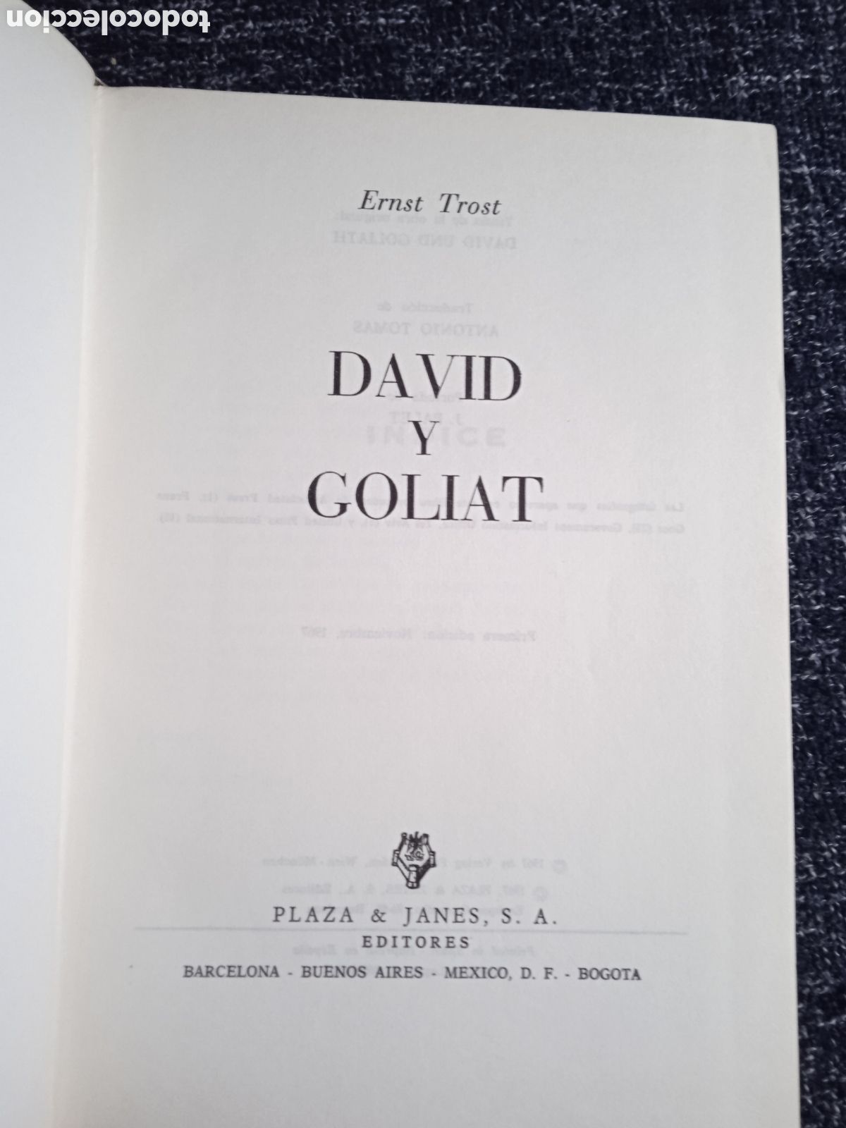 Libros de segunda mano: DAVID Y GOLIAT / ERNST TROST - Foto 2
