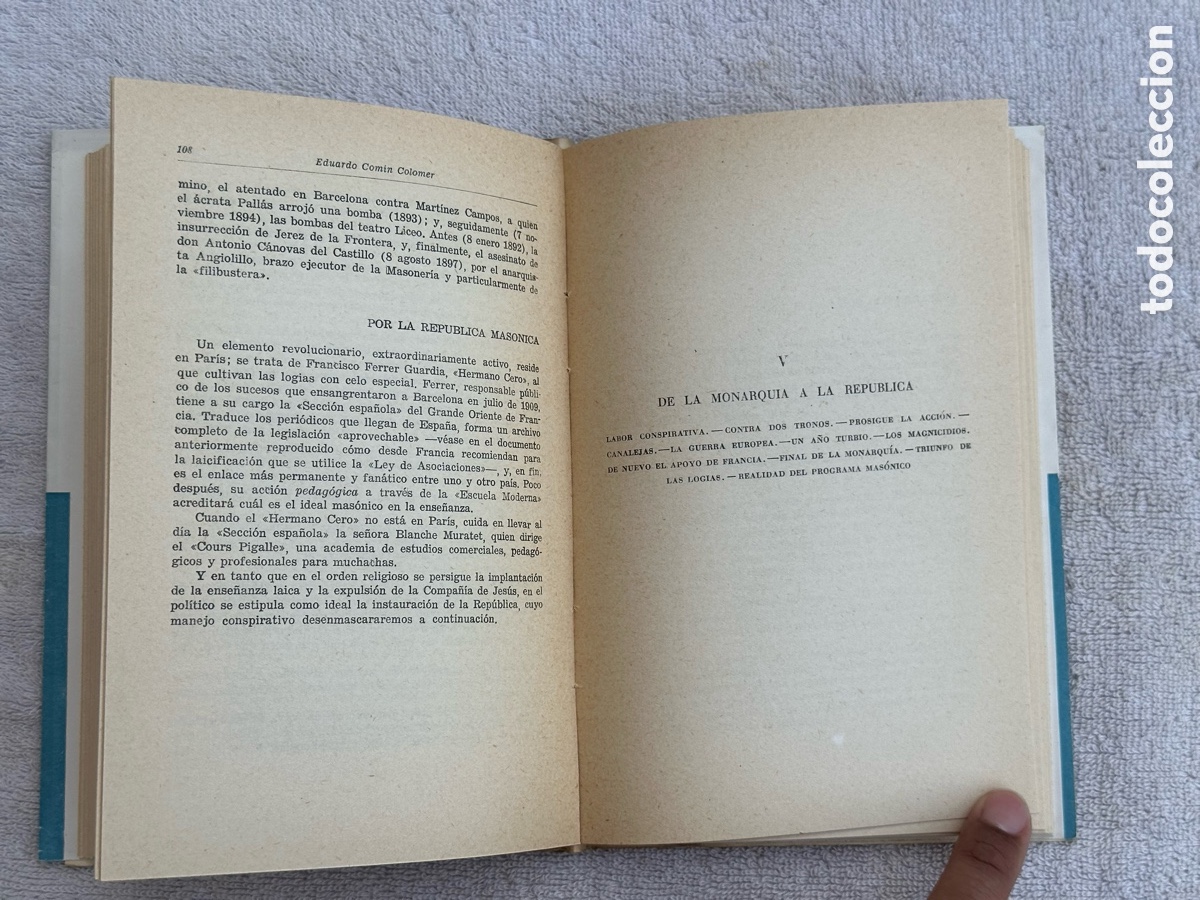Libros de segunda mano: LIBRO LO QUE ESPA&Ntilde;A DEBE A LA MASONERIA- EDUARDO COMIN - 1951 - Foto 4