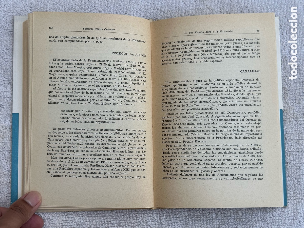 Libros de segunda mano: LIBRO LO QUE ESPA&Ntilde;A DEBE A LA MASONERIA- EDUARDO COMIN - 1951 - Foto 5