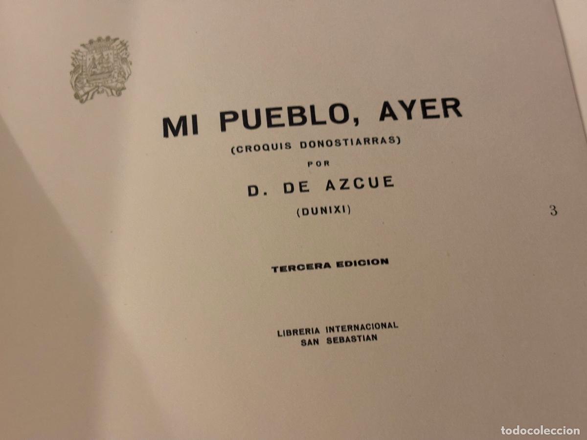 Libros de segunda mano: Mi pueblo, ayer. D. de Azcue. - Foto 3