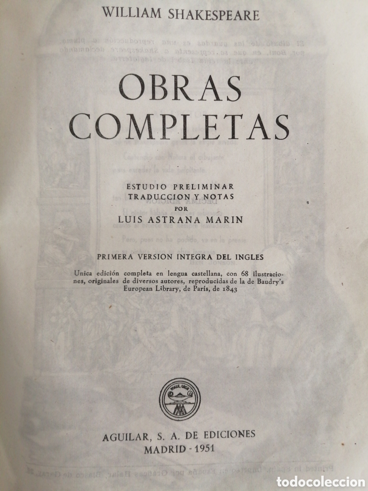 Libros de segunda mano: OBRAS COMPLETAS WILLIAM SHAKESPEARE - Foto 7
