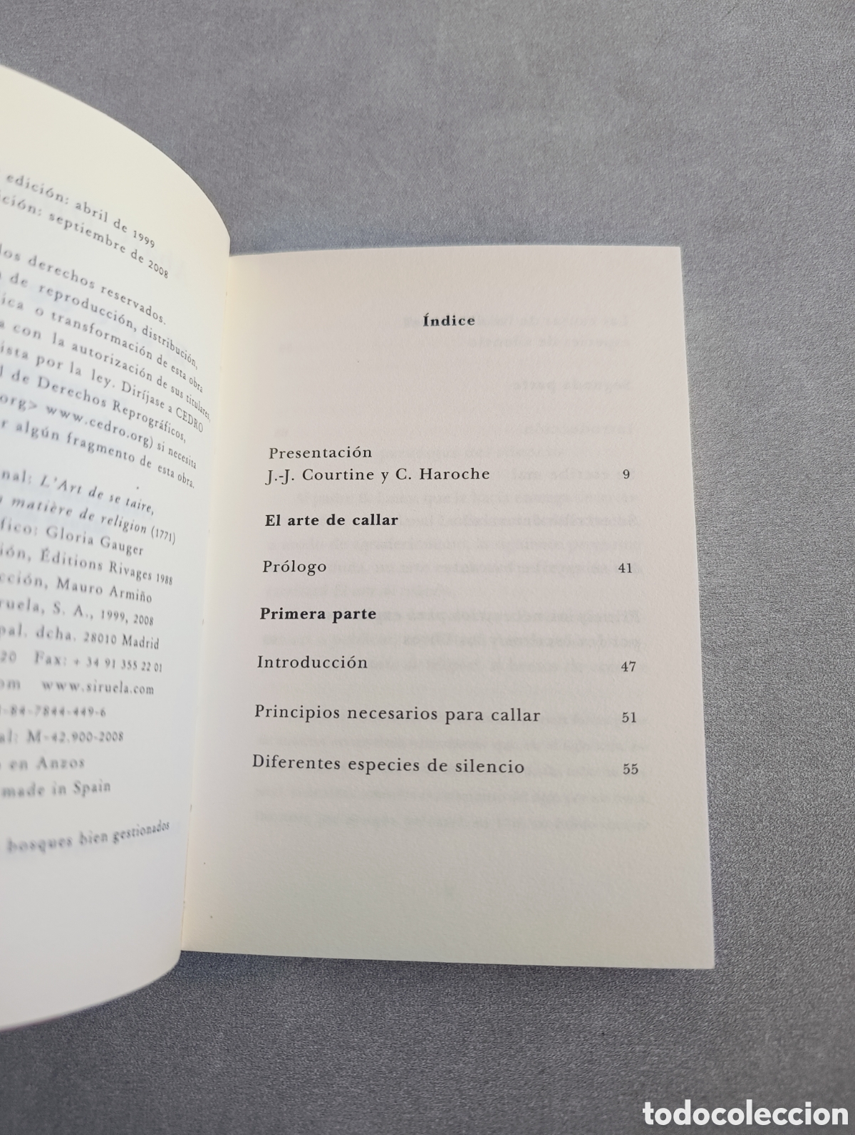 Libros de segunda mano: El arte de callar. Abate Dinouart. - Foto 4