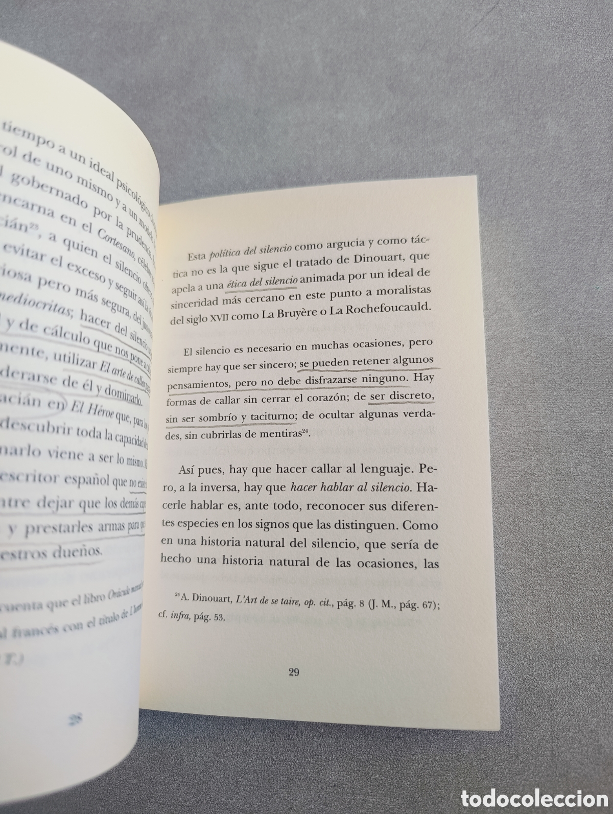 Libros de segunda mano: El arte de callar. Abate Dinouart. - Foto 5