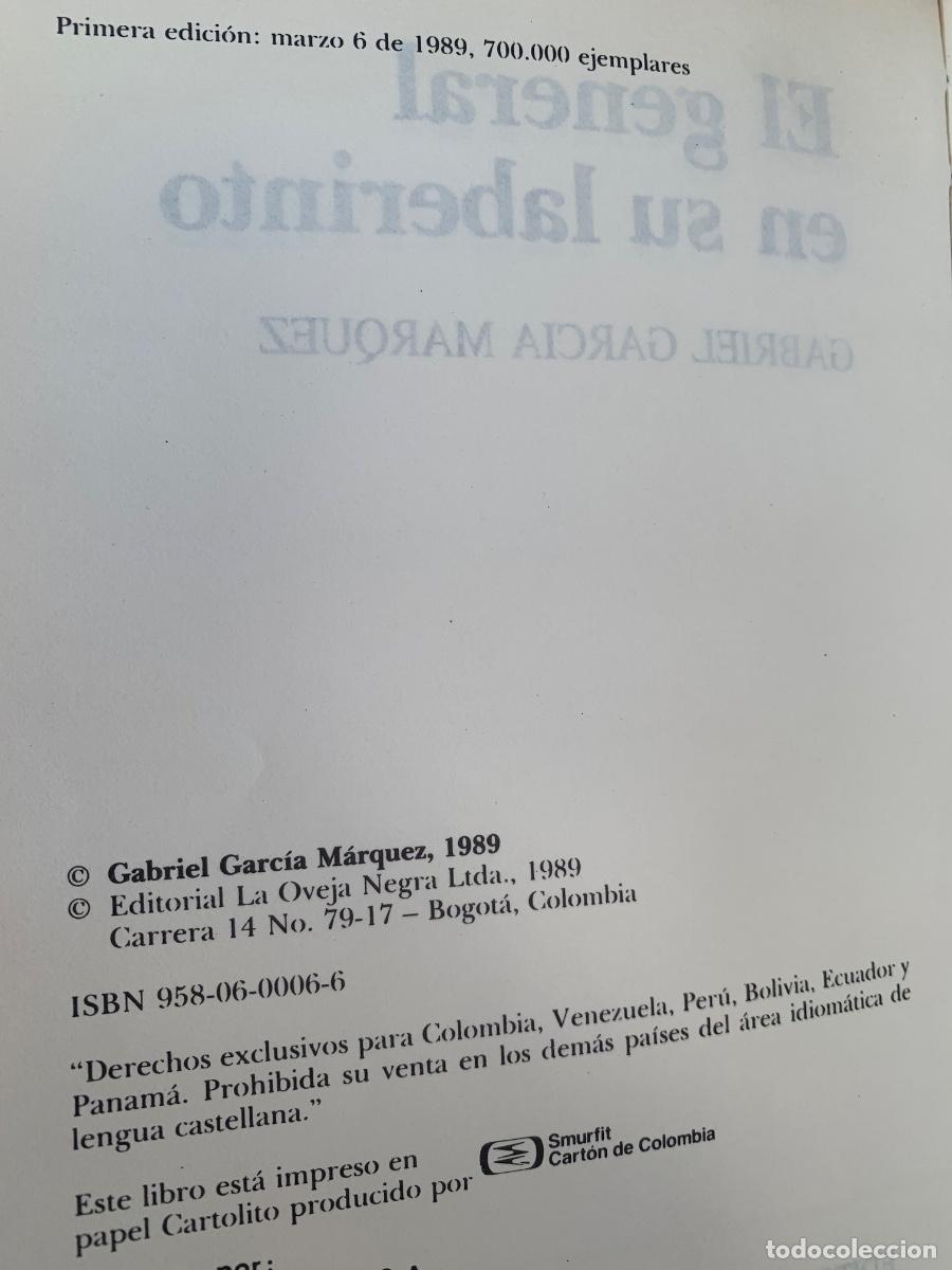 Libros de segunda mano: El General en su laberinto primera edici&oacute;n ( Bols 46) - Foto 2