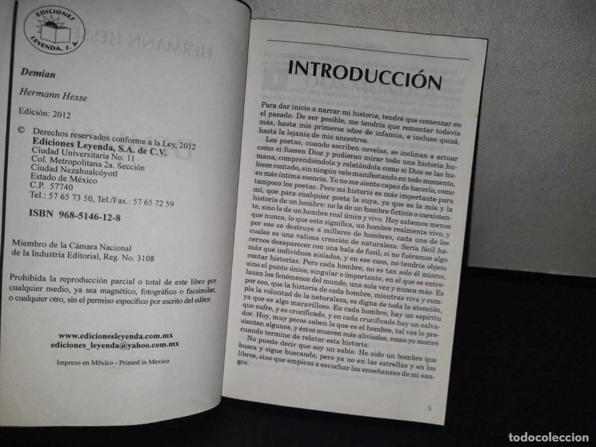 Libros de segunda mano: 159- DEMIAN - HERMANN HESSE - EDICIONES LEYENDA, S. A. - 2012 - Foto 5