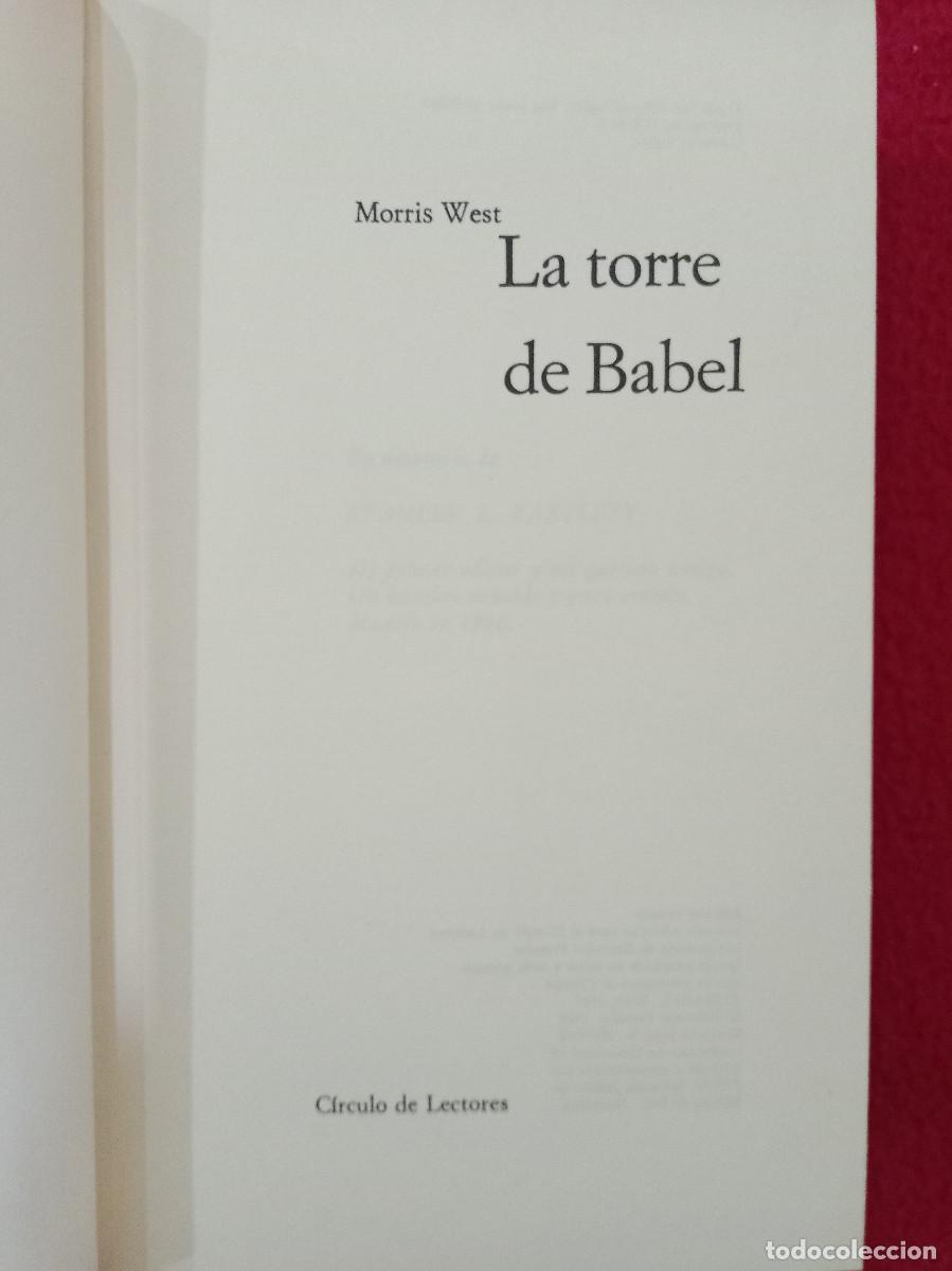 Libros de segunda mano: La Torre de Babel - Morris West - Edit. C&iacute;rculo de Lectores. 1967 - Foto 2