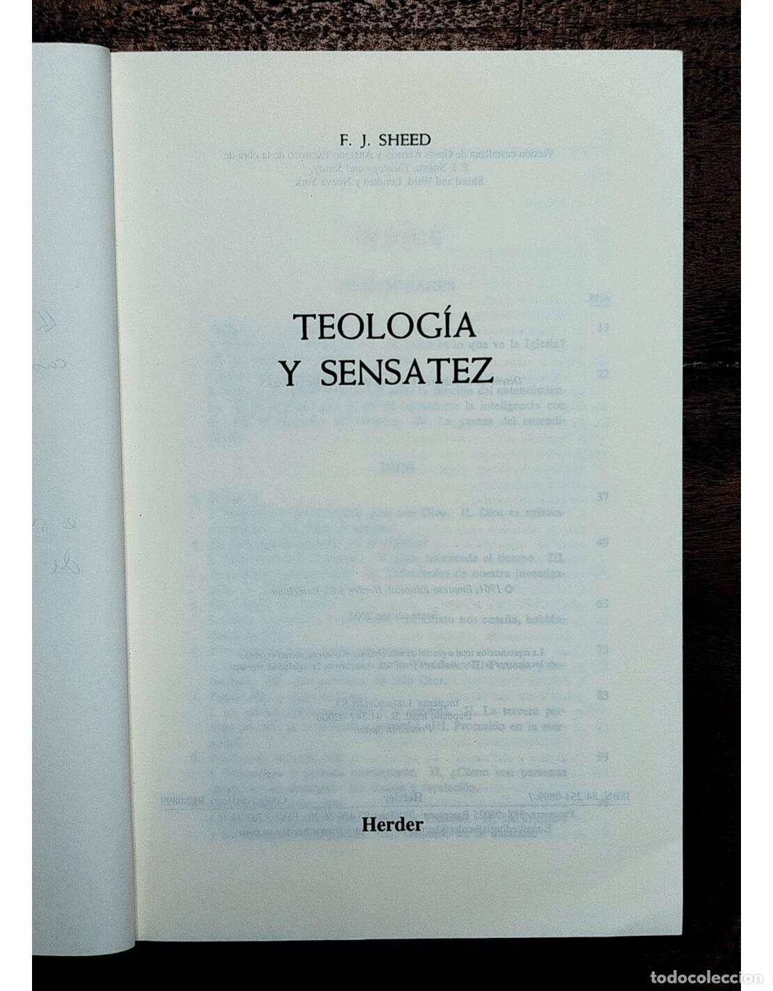 Libros de segunda mano: TEOLOG&Iacute;A Y SENSATEZ. SHEED, F. J.. Herder. 2000. - Foto 2