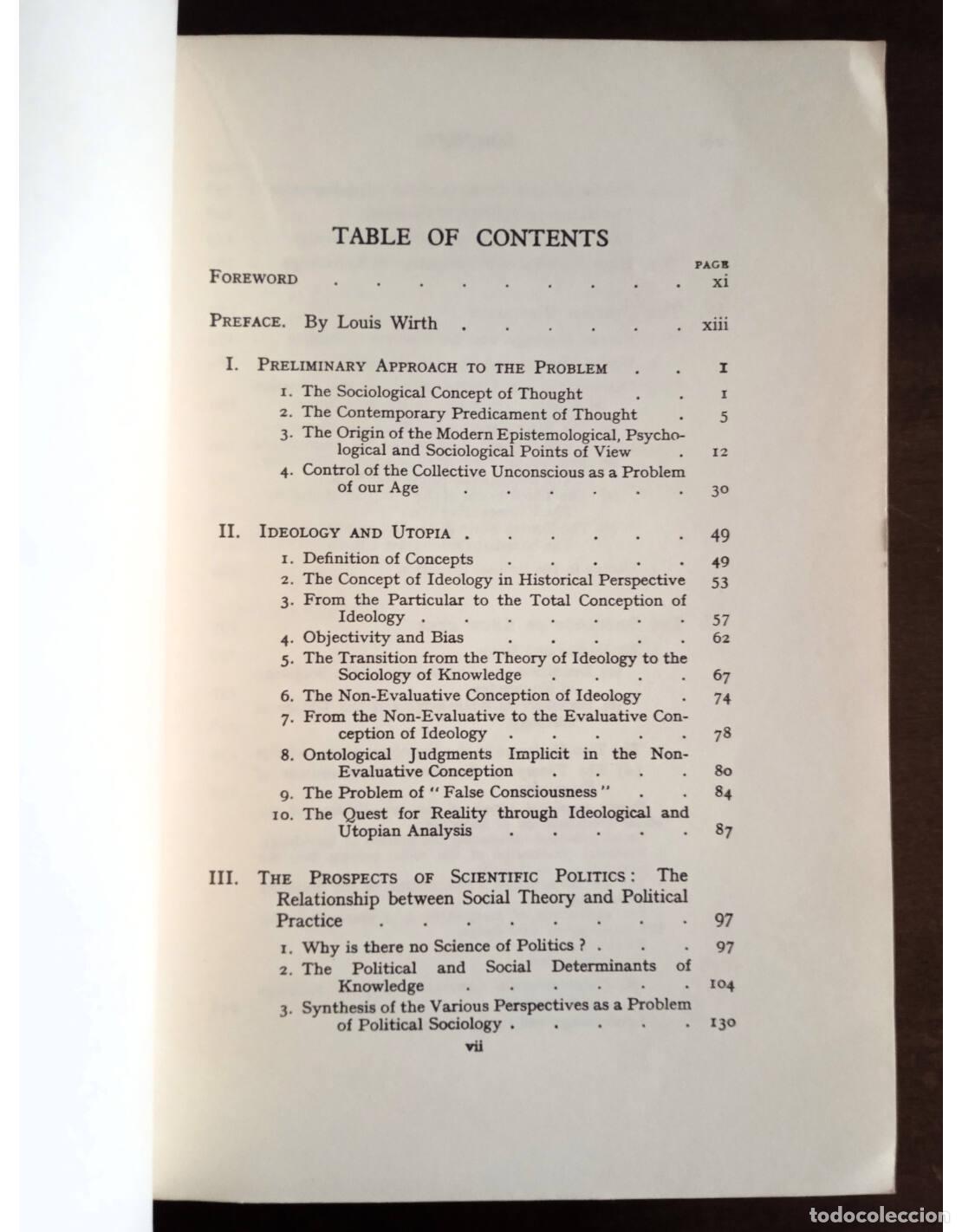Libros de segunda mano: IDEOLOGY AND UTOPIA. MANNHEIM, Karl. Editorial Routledge. 1960. - Foto 3