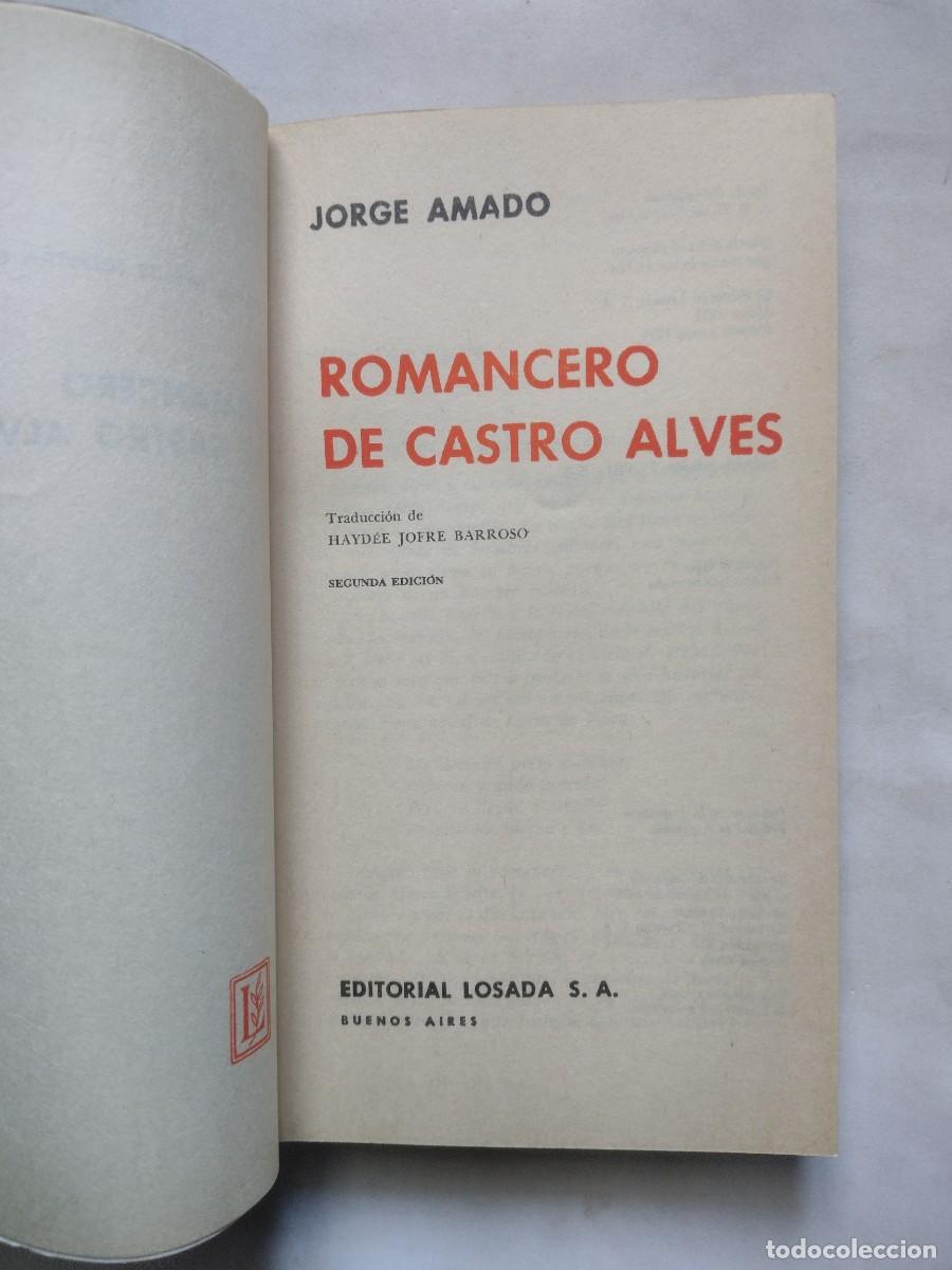 Libros de segunda mano: Firmado Jorge Amado . Romancero de Castro Alves. - Foto 3