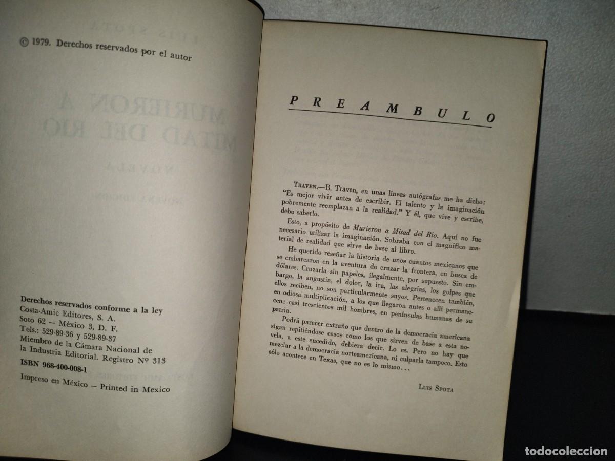 Libros de segunda mano: 159- SPOTA. MURIERON A MITAD DEL R&Iacute;O - 1979 - Foto 6