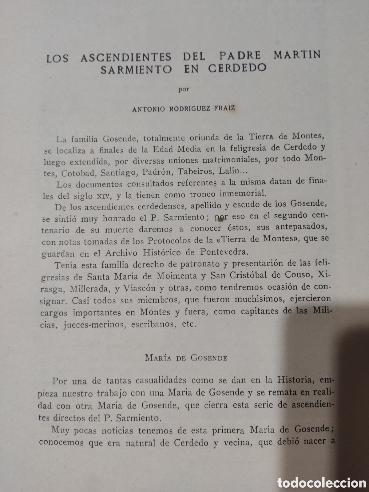 Libros de segunda mano: Los ascendientes del padre Mart&iacute;n Sarmiento en cerdedo - Foto 2