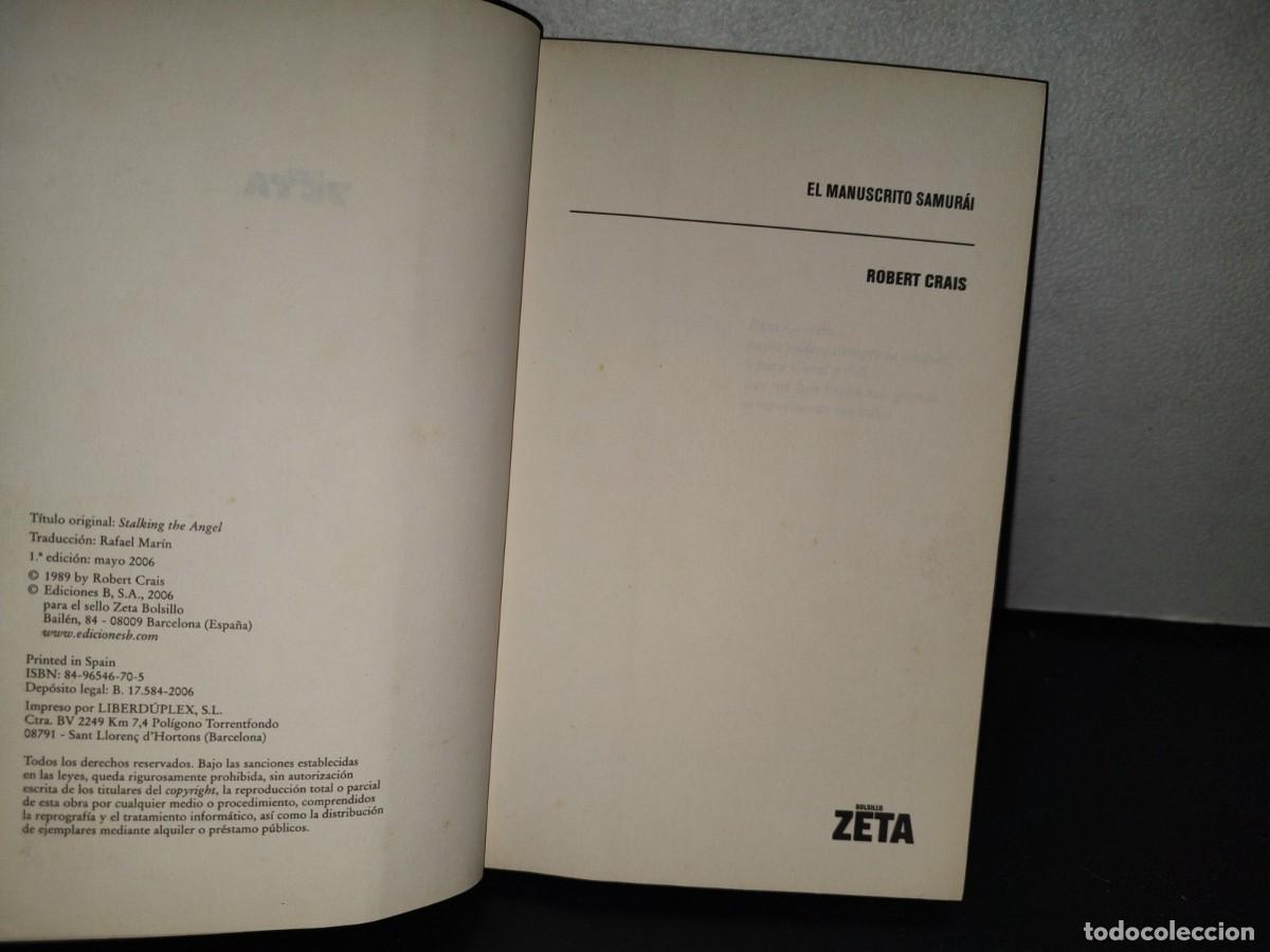 Libros de segunda mano: 159- EL MANUSCRITO SAMUR&Aacute;I - ROBERT CRAIS - EDICIONES B. 2006 - Foto 4