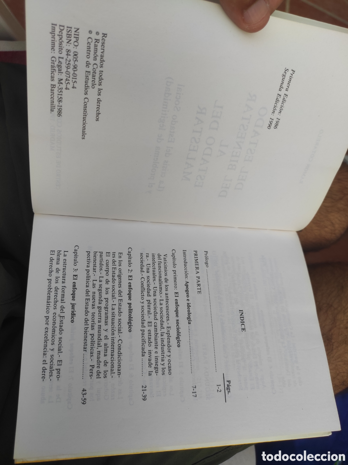 Libros de segunda mano: Del estado del bienestar al estado del malestar. Ram&oacute;n Cotarelo - Foto 3