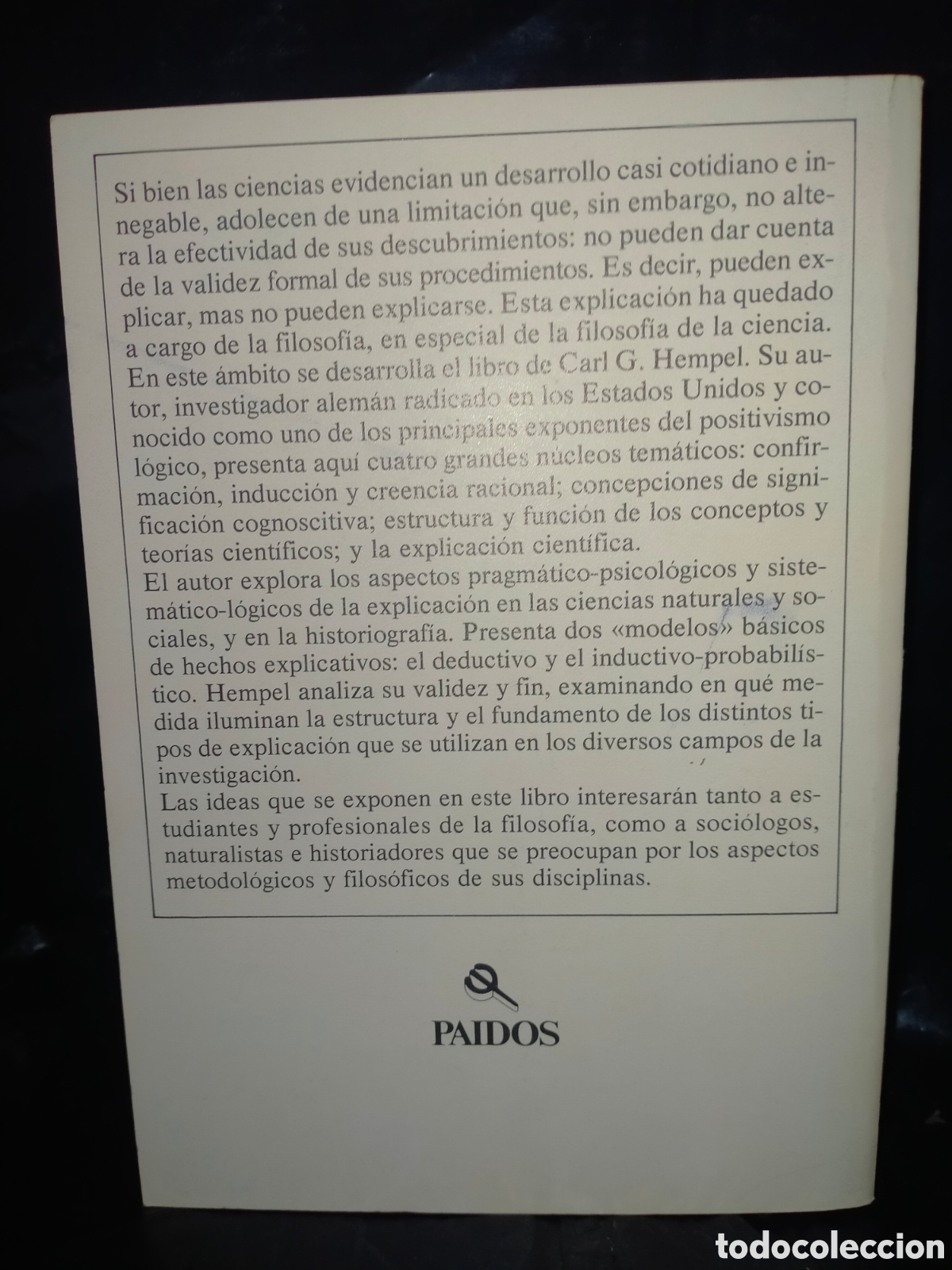 Libros de segunda mano: C.G. HEMPEL. LA EXPLICACI&Oacute;N CIENT&Iacute;FICA .PAID&Oacute;S - Foto 3