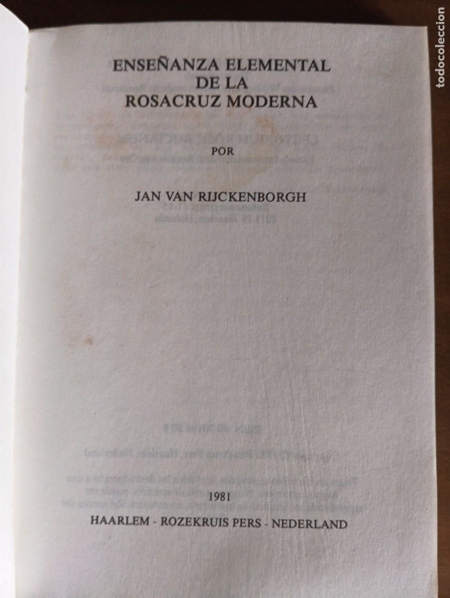 Libros de segunda mano: ENSE&Ntilde;ANZA ELEMENTAL DE LA ROSACRUZ MODERNA. - JAN VAN RIJCKENBORGH. - Foto 3