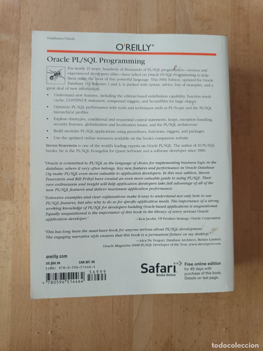 Libros de segunda mano: ORACLE PL/SQL PROGRAMMING, STEVEN FEUERSTEIN, BILL PRIBYL. OREILLY - Foto 4