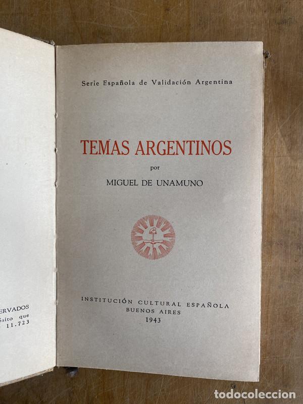 Libros de segunda mano: Temas Argentinos - De unamuno, Miguel - Foto 1
