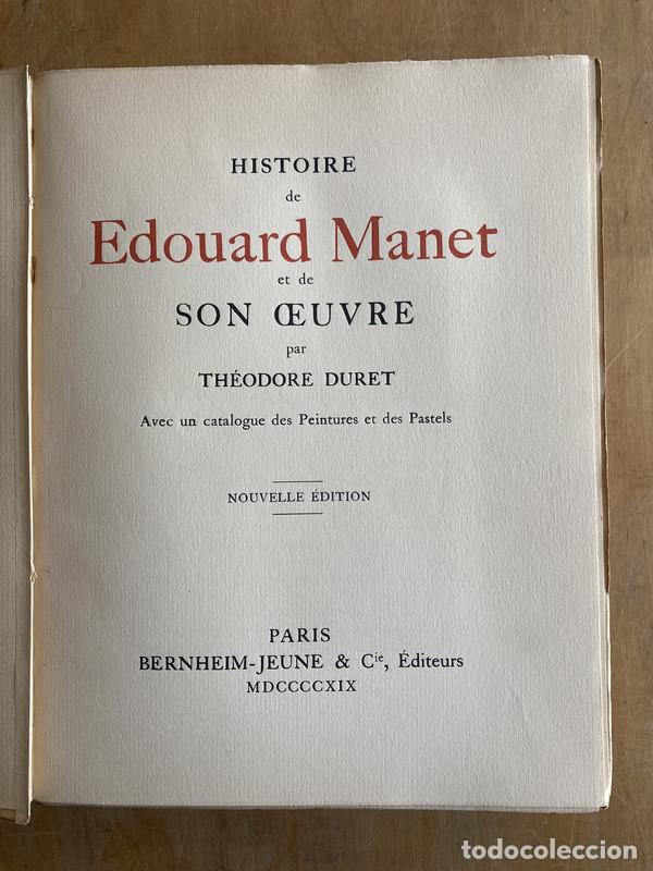 Libros de segunda mano: Histoire de Edouard Manet - Duret, Theodore - Foto 2