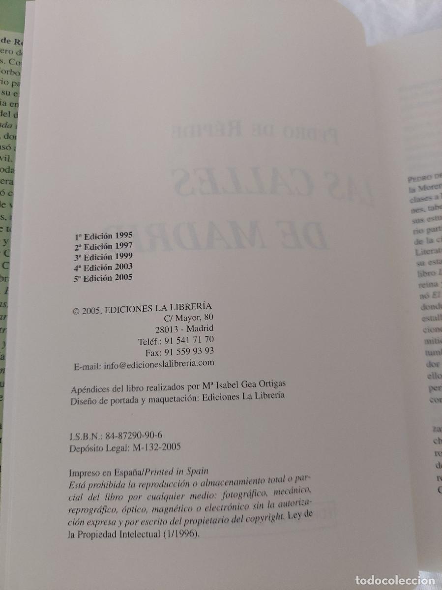 Libros de segunda mano: LAS CALLES DE MADRID - PEDRO DE R&Eacute;PIDE (LA LIBRER&Iacute;A) 2005 HISTORIA - Foto 3