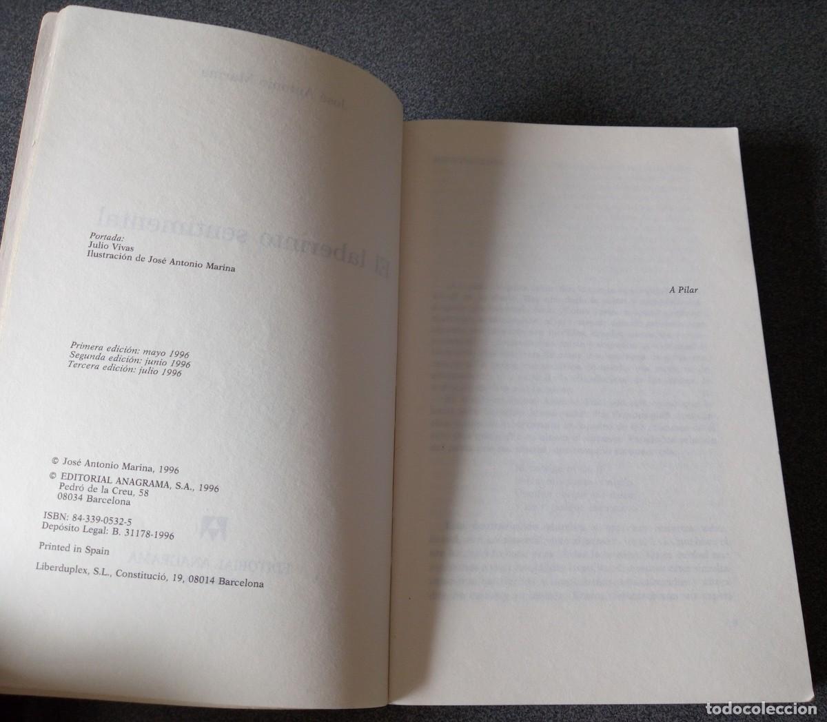 Libros de segunda mano: El Laberinto Sentimental Jos&eacute; Antonio Marina - Foto 4