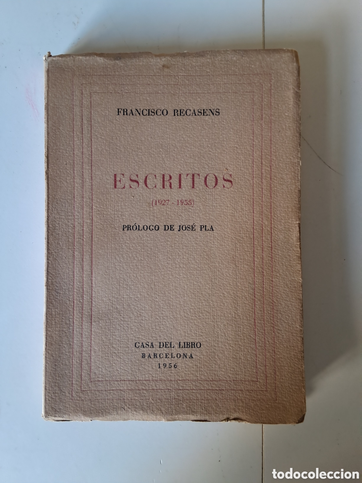 Libros de segunda mano: ESCRITOS. (1927-1955). Francisco Recasens - Foto 1